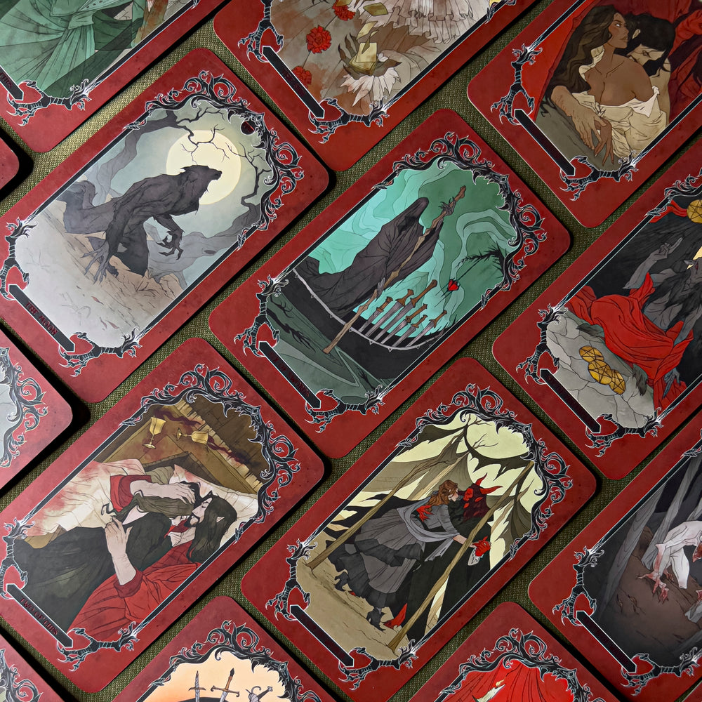 Major arcana cards from the Horror Tarot, based on classic monster stories and dark mythology.